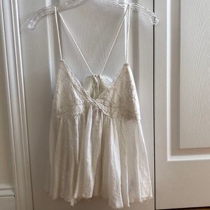 Free People Flowy White Tank Top